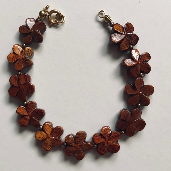 Jewelry - Flowered Koa Wood Bracelet from Hawaii Jewelry - Flowered Koa Wood Bracelet from Hawaii